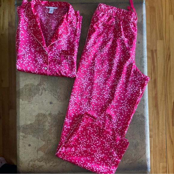 Victoria Secret red with hearts satin pyjamas - Picture 2 of 15